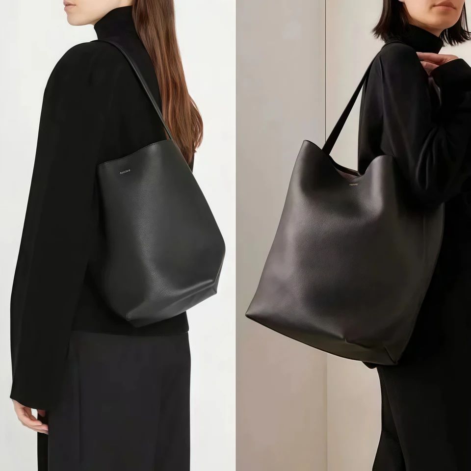 Womens Leather Bucket Tote Bag