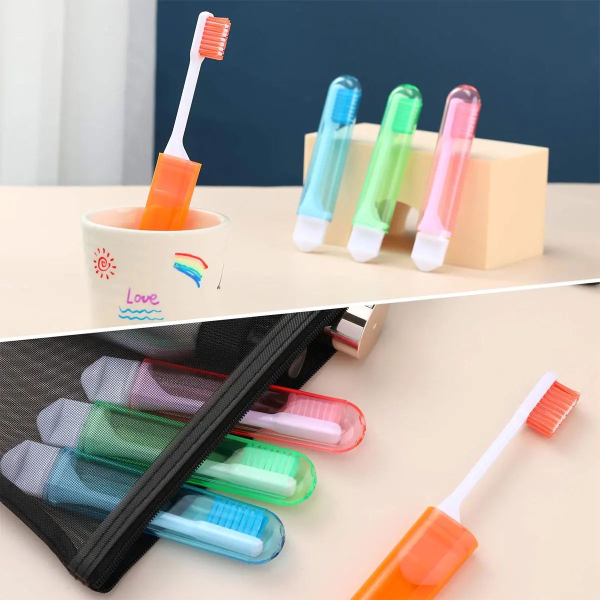 Foldable Travel Toothbrush with Case