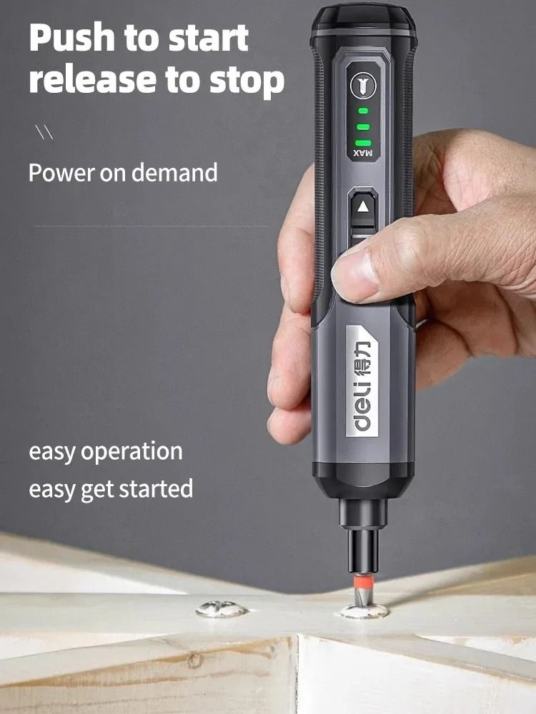 Deli 4V Mini Electric Screwdriver Set USB Rechargeable 2000mAh Power Tool