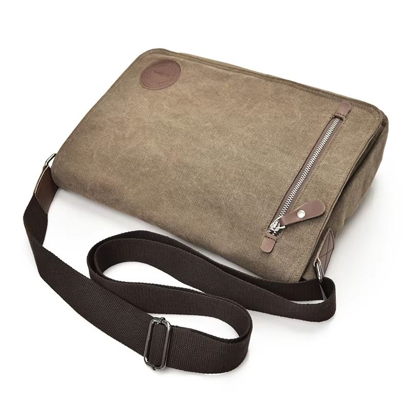 Men's Retro Canvas Crossbody Messenger Bag Large Travel Satchel Briefcase Style