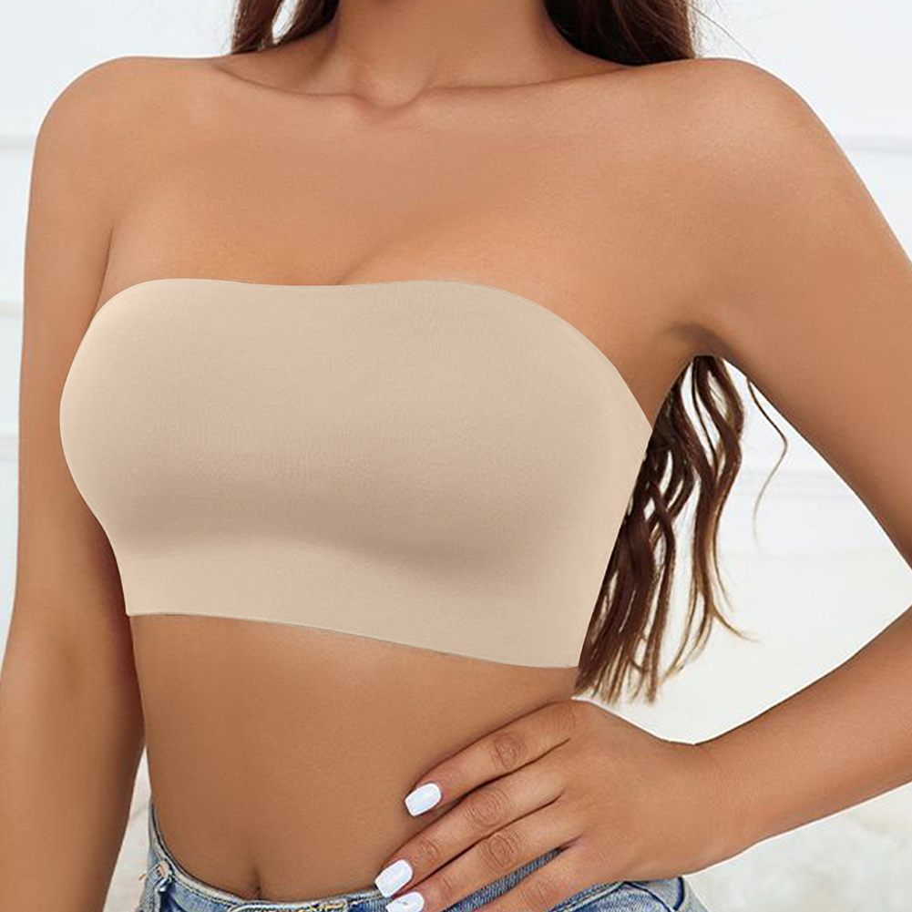 Varsbaby Women Tube Strapless Bra, Chest Wrap Bandeau, Unlined Seamless, Comfortable Underwear Top
