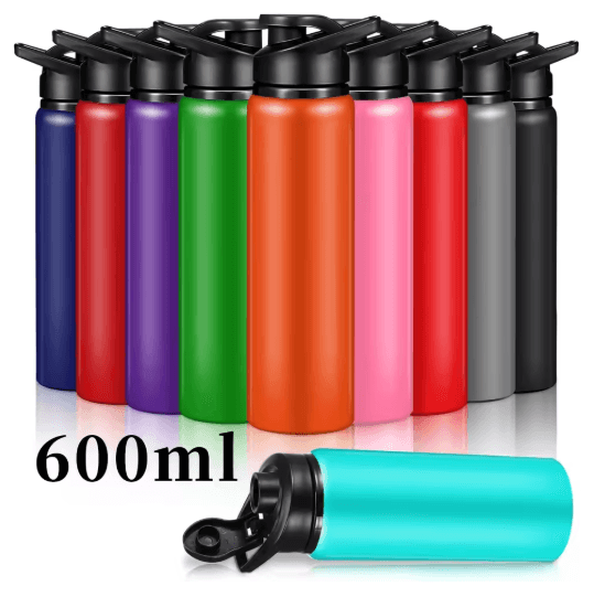 600ml Stainless Steel Sports Water Bottle Leak Proof Durable Outdoor Flask