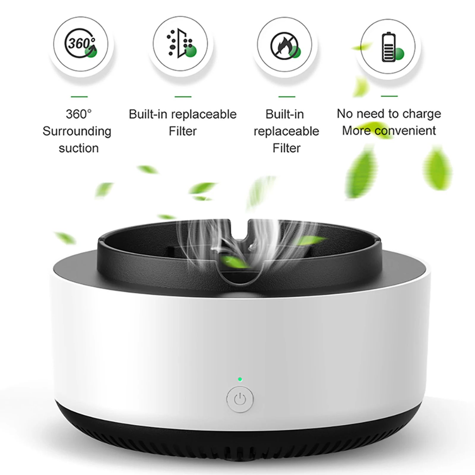 Portable Ashtray Air Purifier Anion Smoke Filter for Home Office
