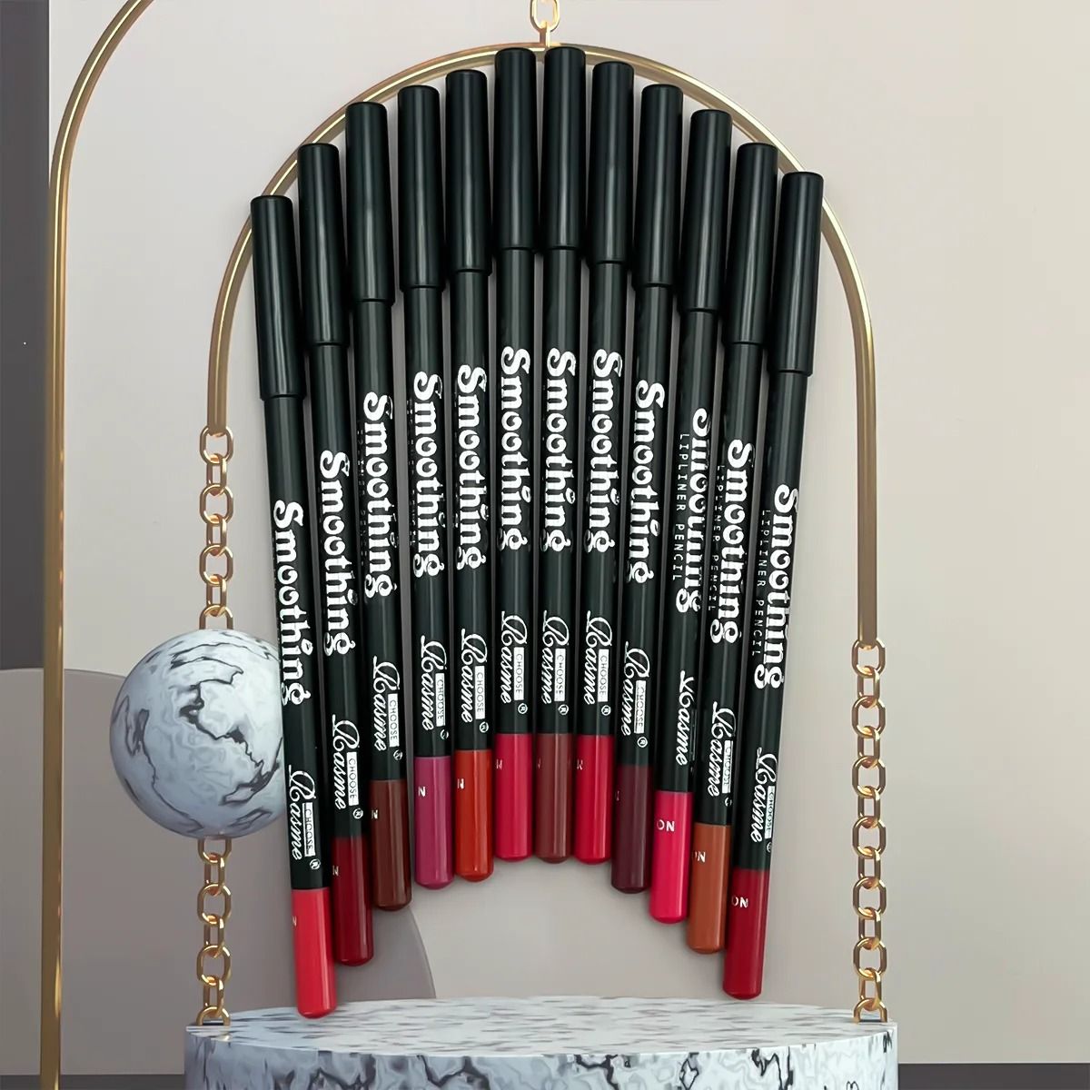 12 Color Lip Liner Pen Set Waterproof Long Lasting Smooth Application
