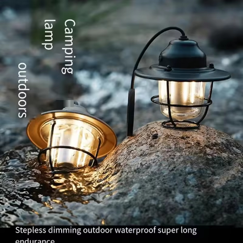 Camping Ambient Light, Vintage Pendant Light with Ultra Long Life Rechargeable Battery