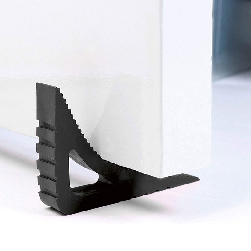 Reusable Shock Absorbent Rubber Door Stopper Anti-Collision Door Handle Wedge for Home & Office