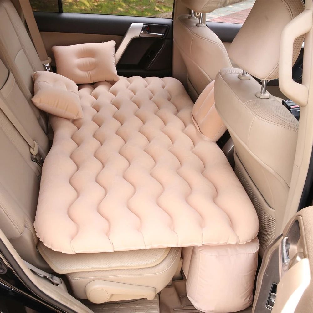 Car Air Inflatable Travel Mattress for Back Seat with Pillow and Pump for Camping and Road Trips