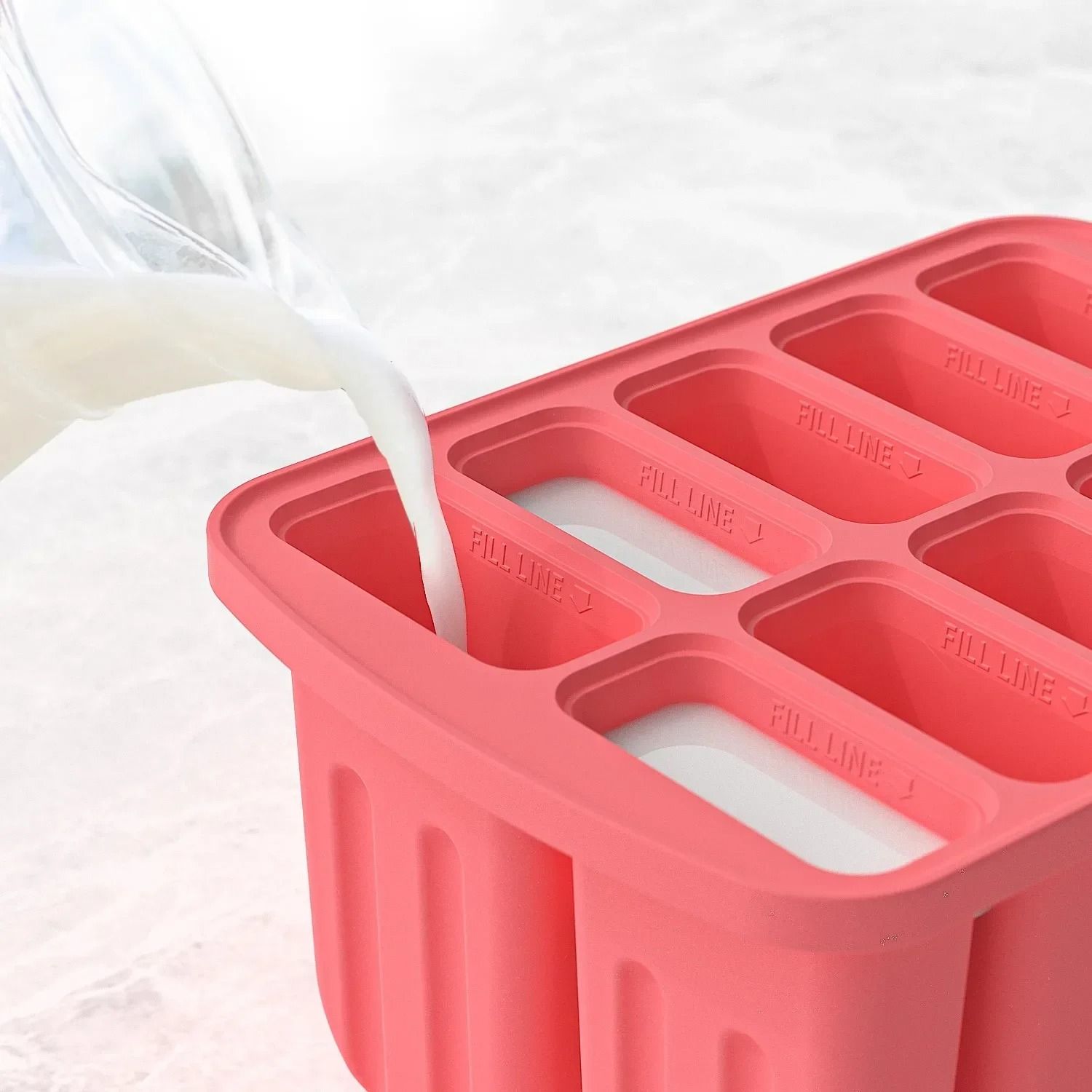 Silicone Popsicle Molds with 10 Large Ice Pop Cavities
