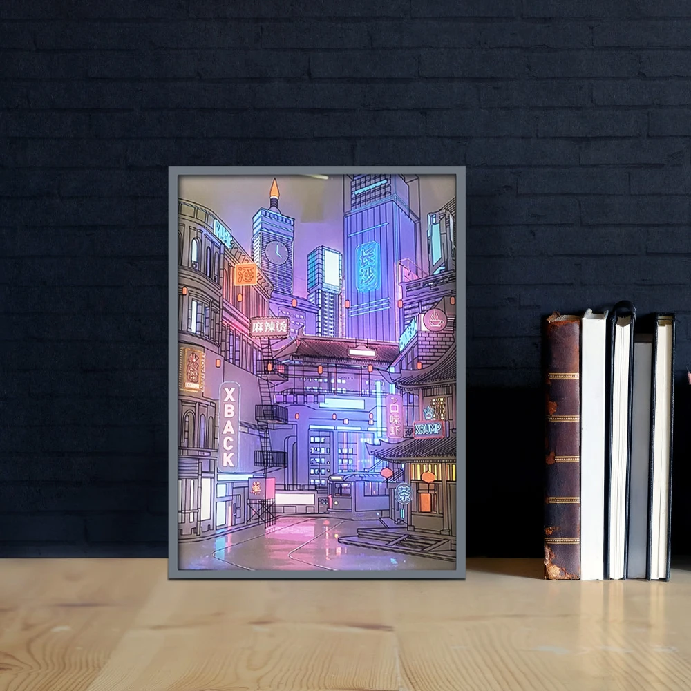 LED City Night View Lamp with USB Plug, Romantic Anime-Inspired Home Decoration