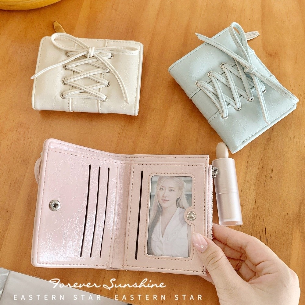 PU Leather Coin Pouch, Casual Clutch Bag, Girl Wallets, Folding Card Holder