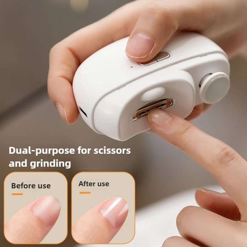 USB Rechargeable 2-in-1 Automatic Electric Nail Trimmer & Polisher – Anti-Pinch Safety Design for Children and Adults