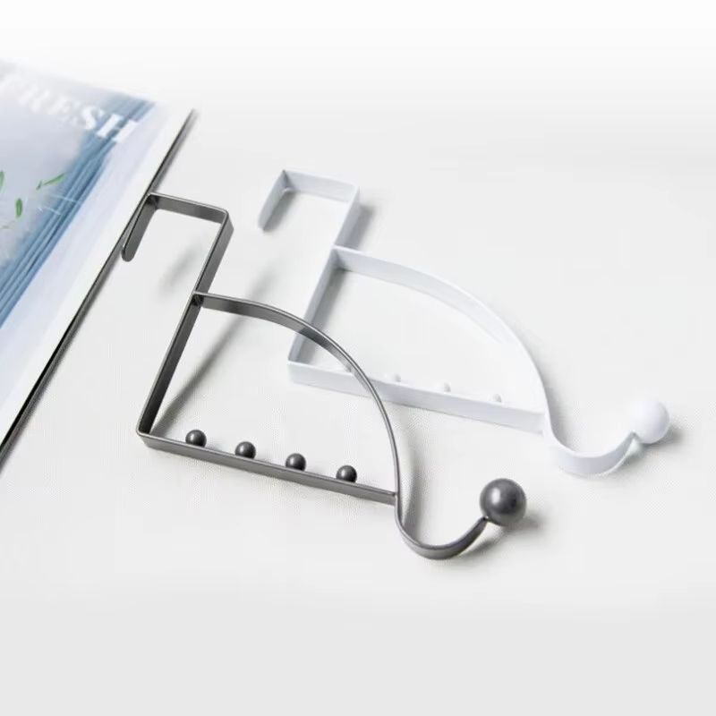 Over-The-Door Multi-Hook Storage Hanger Rack for Coats Bags Hats and Household Items