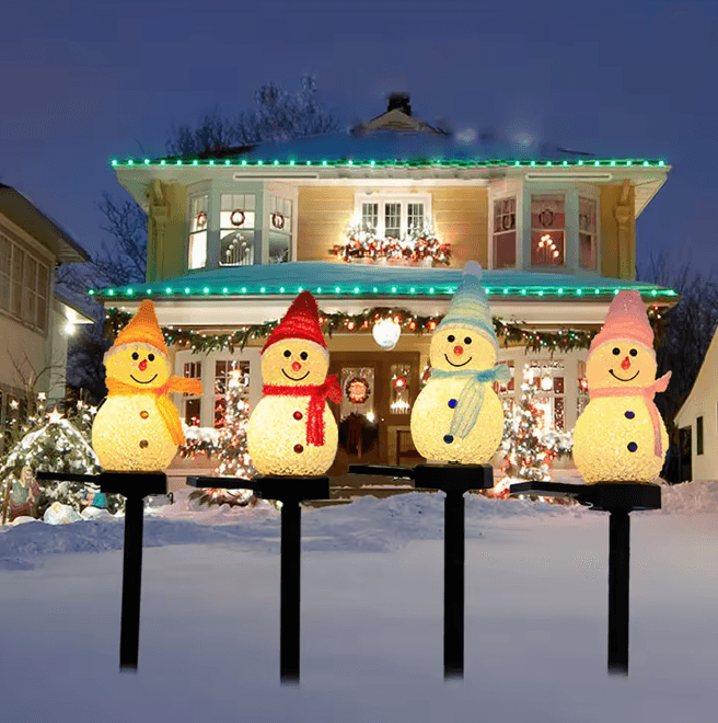 SnowGlow Solar Snowman Garden Light for Christmas Decor