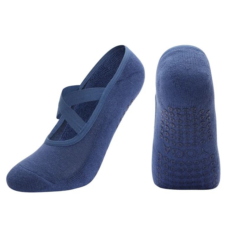Women Breathable Towel Bottom Yoga Socks Silicone Non Slip Bandage Pilates Ladies Ballet Dance Socks