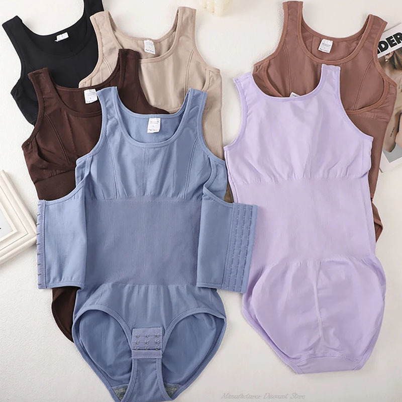 Slimming Bodysuit Shapewear with Zipper Belt Womens Tummy Control Waist Trainer