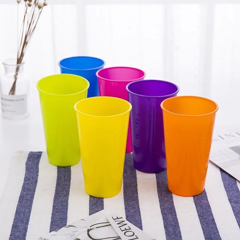 100-Piece Colored Disposable Plastic Cup Set – Durable 220ml Party Supplies