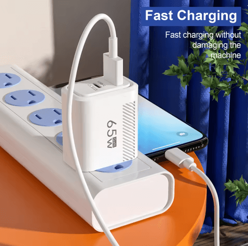 65W GaN PD USB-C Fast Charger with Quick Charge 3.0