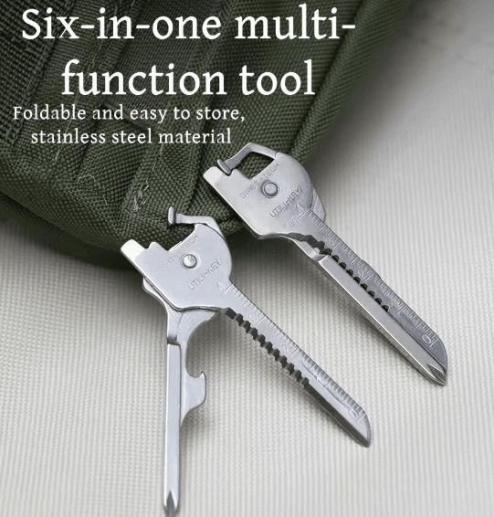 6-in-1 EDC Keychain Multi-Tool – Folding Pocket Pliers, Screwdriver & Bottle Opener for Camping and Everyday Carry
