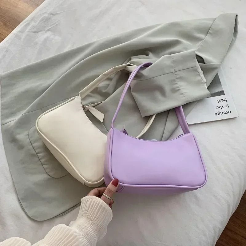 Retro PU Leather Womens Underarm Shoulder Handbag Casual Top Handle Bag