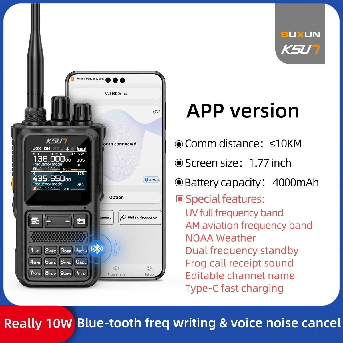 KSUN Dual Band Long Range Walkie Talkie Professional Two Way Radio