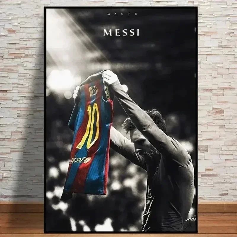 Lionel Messi Poster Vintage Football Canvas Print for Sports Room Decor