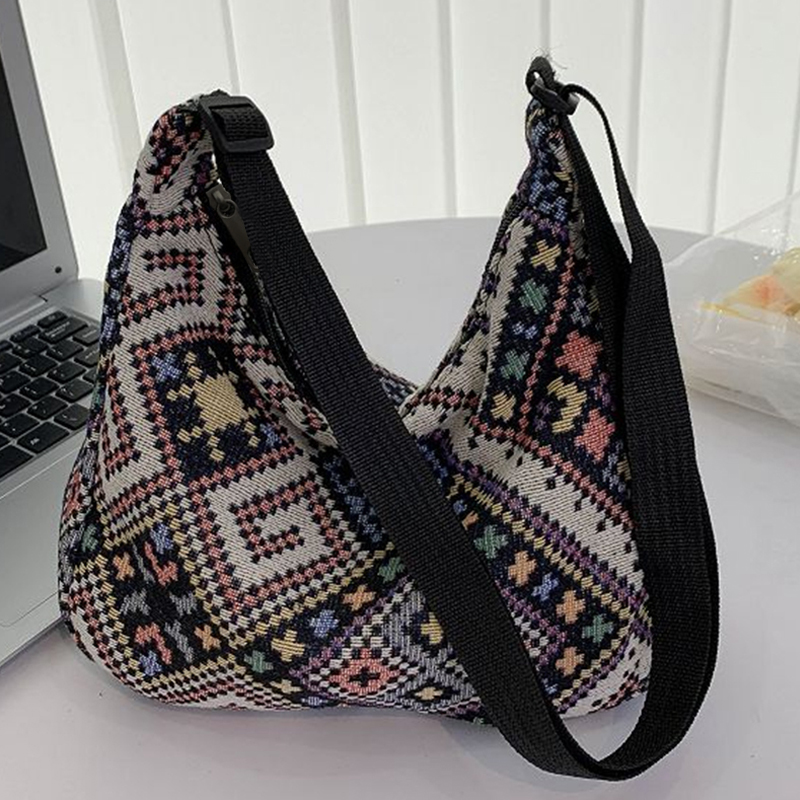 Ethnic Canvas Tote Shoulder Bag for Men & Women Everyday tote bag Casual shoulder bag