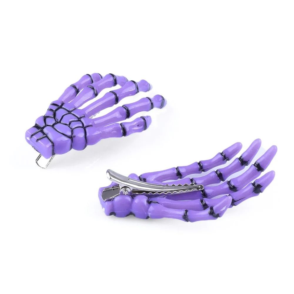 Skull Hand Bone Hairpin Set – 2-Piece Ghost Skeleton Gripper Hair Clips
