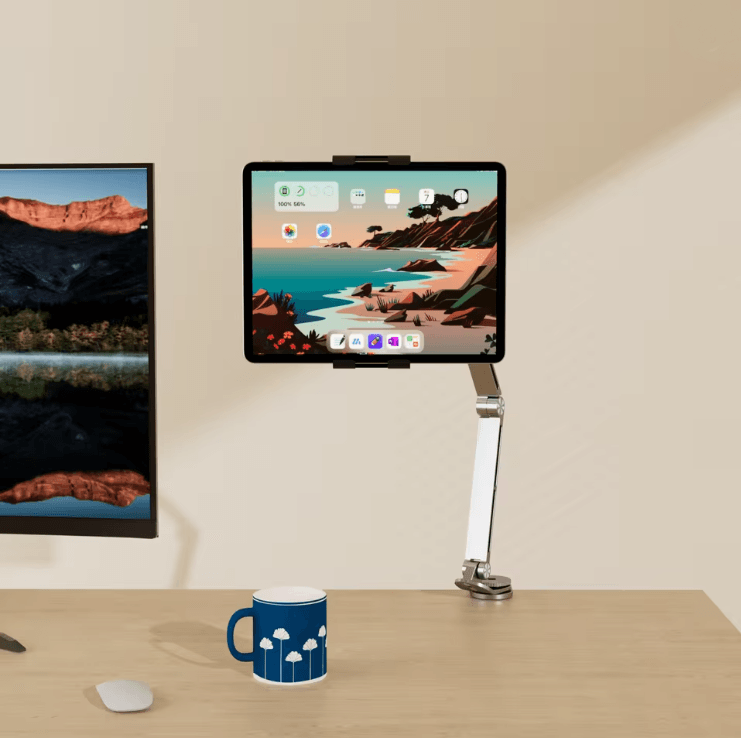 FlexMount Adjustable Tablet Holder Stand for Desk and Phone