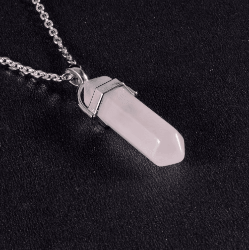 CrystalPoint Obsidian Chakra Pendant Necklace – Natural Crystal Pendulum Necklace Hexagonal Point