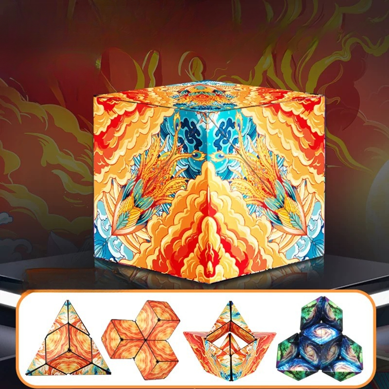 Shasibo Magnetic Cubes, Magic Infinite Cosmic Cube, Changeable Magnet Fidget Cubes, AntiStress Flip Cubic Puzzle Toy