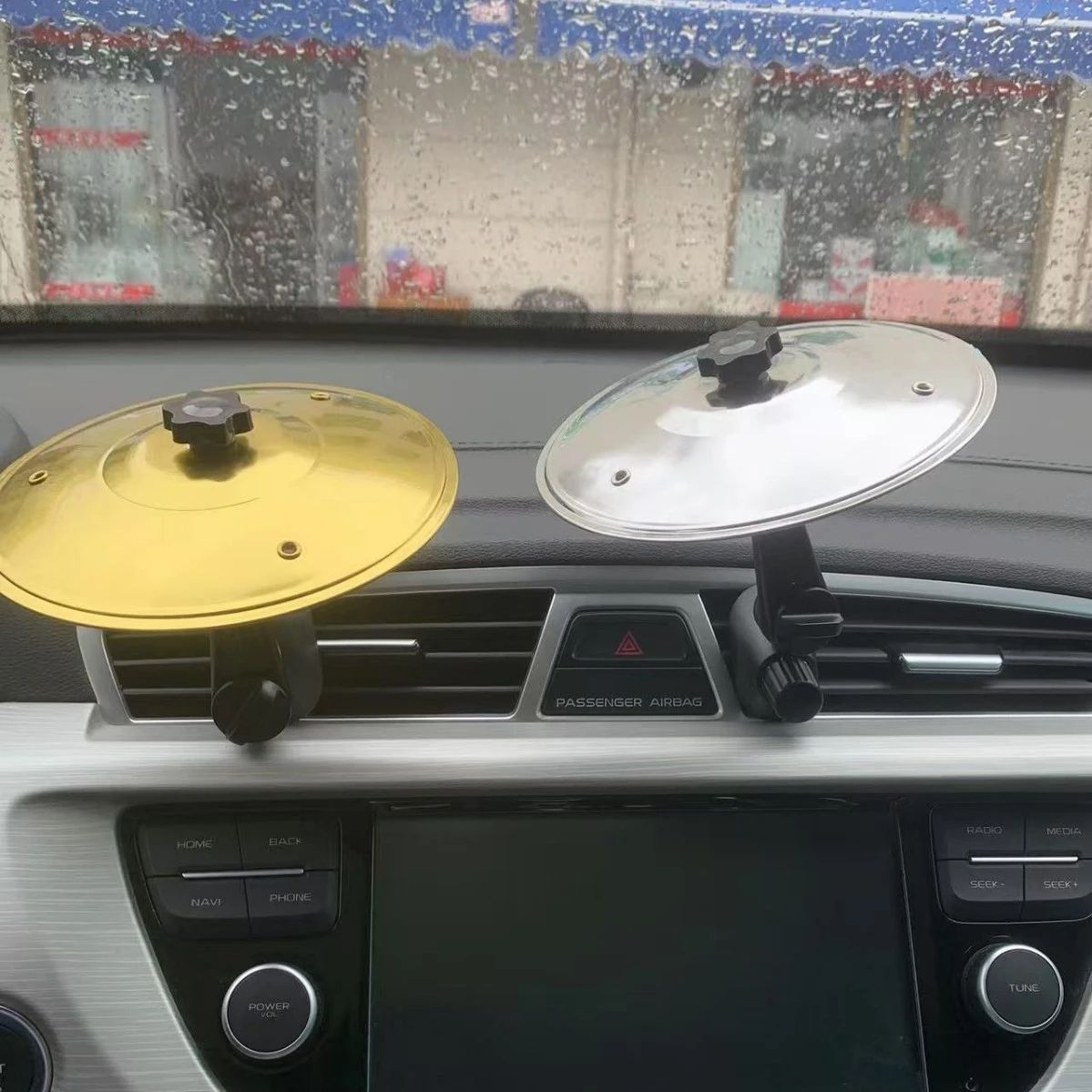 Mini Car Vent Drum Cymbal Ornament Funny Clip On Dashboard Music Decor