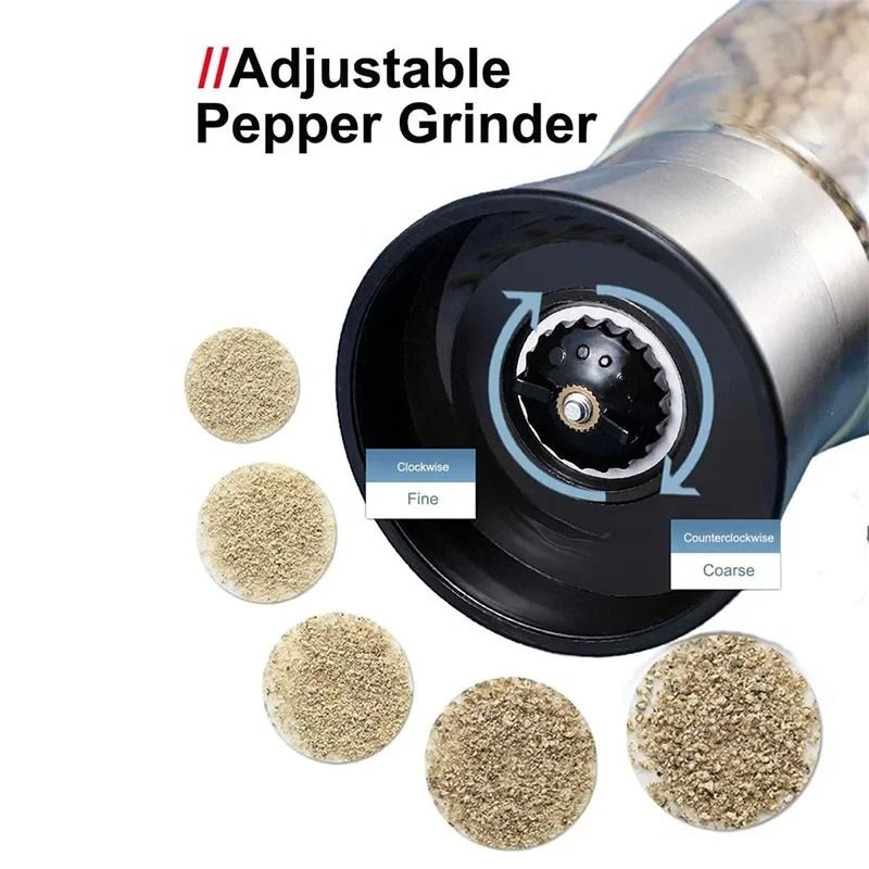 Stainless Steel Manual Salt and Pepper Grinder Set