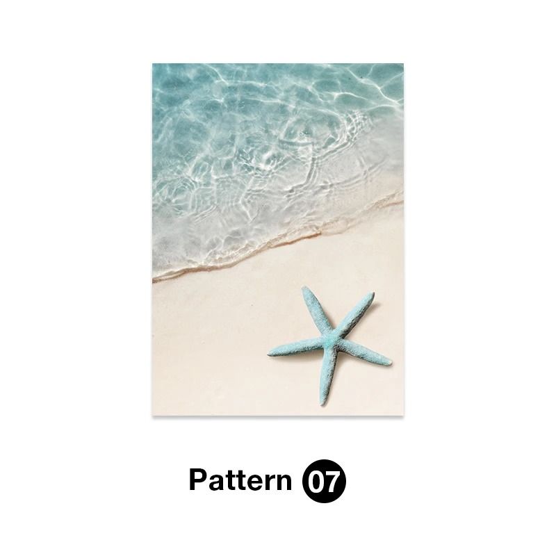 Tropical Beach Shell Canvas Wall Art Ocean Aesthetic Decor Print