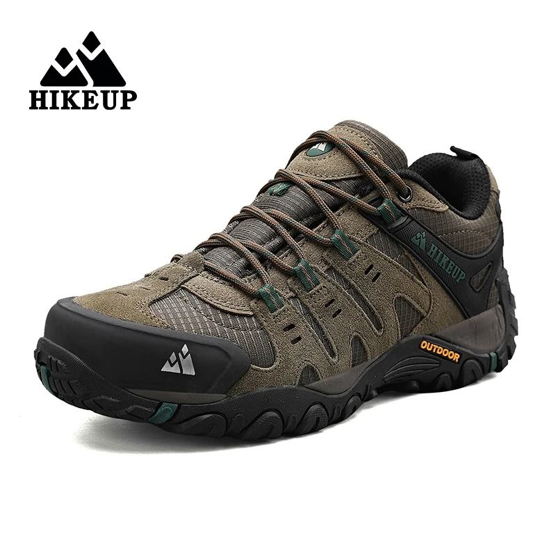 Men Suede Leather Hiking Shoes For Outdoor Trekking And Walking