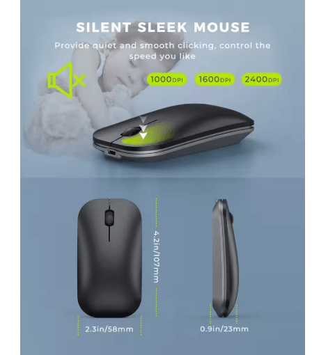 Seenda Bluetooth Keyboard and Mouse Combo – Multi-Device Rechargeable Slim Wireless Set