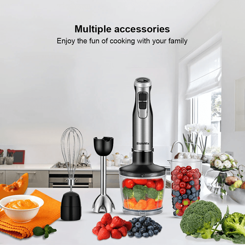BioloMix 4 in 1 Hand Blender with Chopper and Smoothie Cup