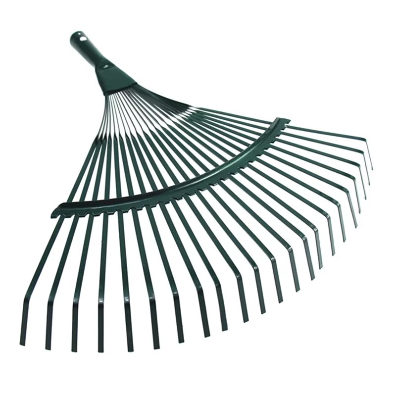 High Carbon Steel Lawn Leaves Rake, Heavy Duty Steel Metal Garden Tool Without Handle