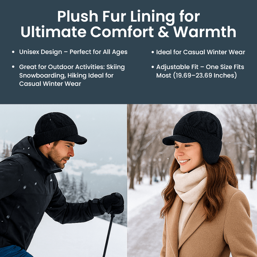 Thermal Knit Winter Hat Built for Freezing Days, Thick Insulated Beanie with Soft Lining