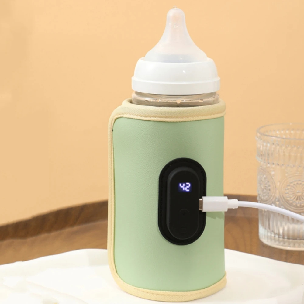 USB Bottle Warmer Insulation Heater for Baby Bottle Cup Thermal Bags 20 Temperature Digital Display