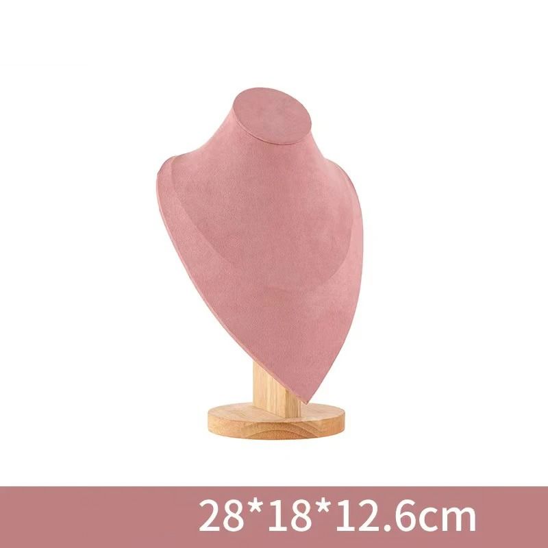 Wooden Mannequin Bust Necklace Display Stand Jewelry Holder