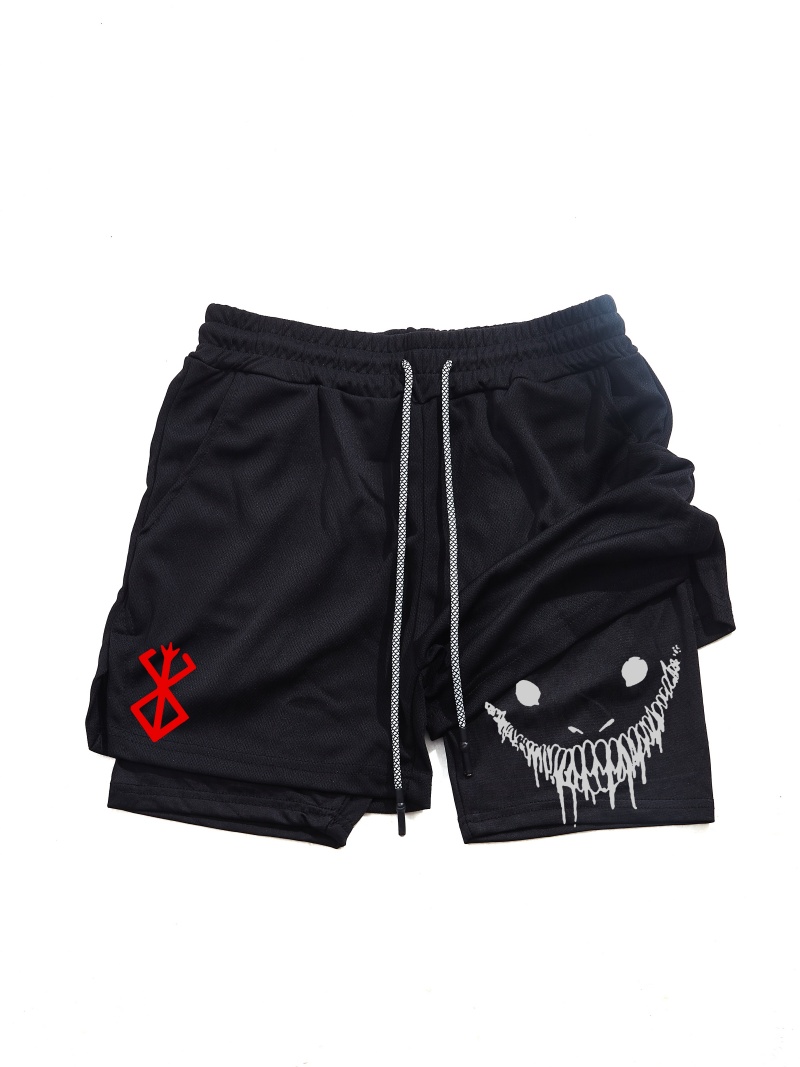 Men Gym Shorts with Double Layer Breathable Running Shorts for Workouts & Training