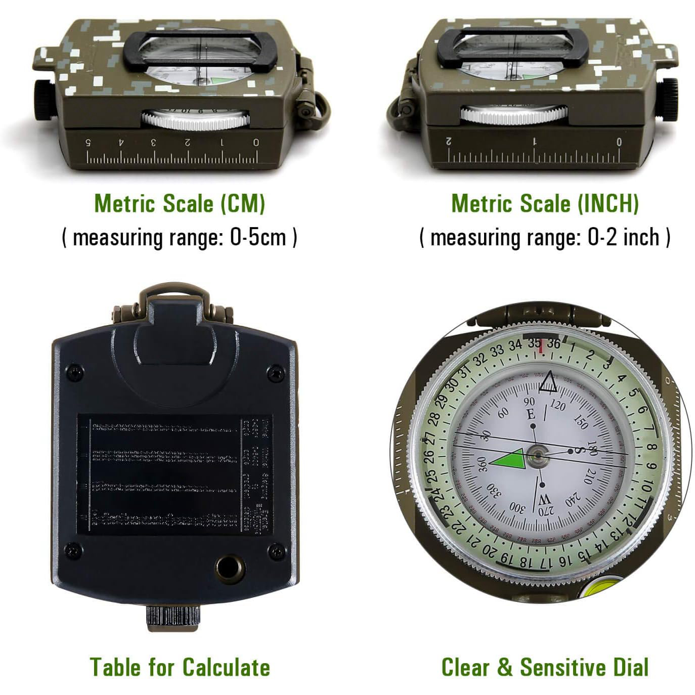 Professional Military Lensatic Sighting Compass