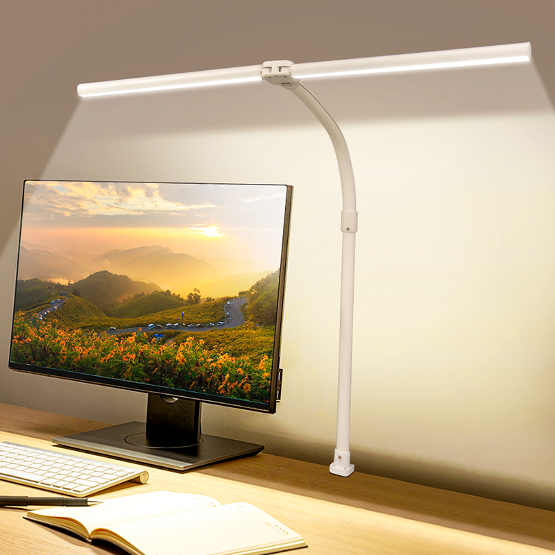 Double Head LED Desk Lamp, Architect Office Lamp, Brightest Colour Modes, Dimmable Eye Protection Lamp