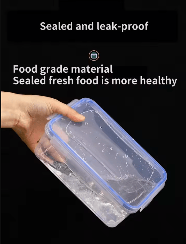 Sealed Rectangular Refrigerator Storage Box With Lid – Practical Crisper and Microwave Lunch Container