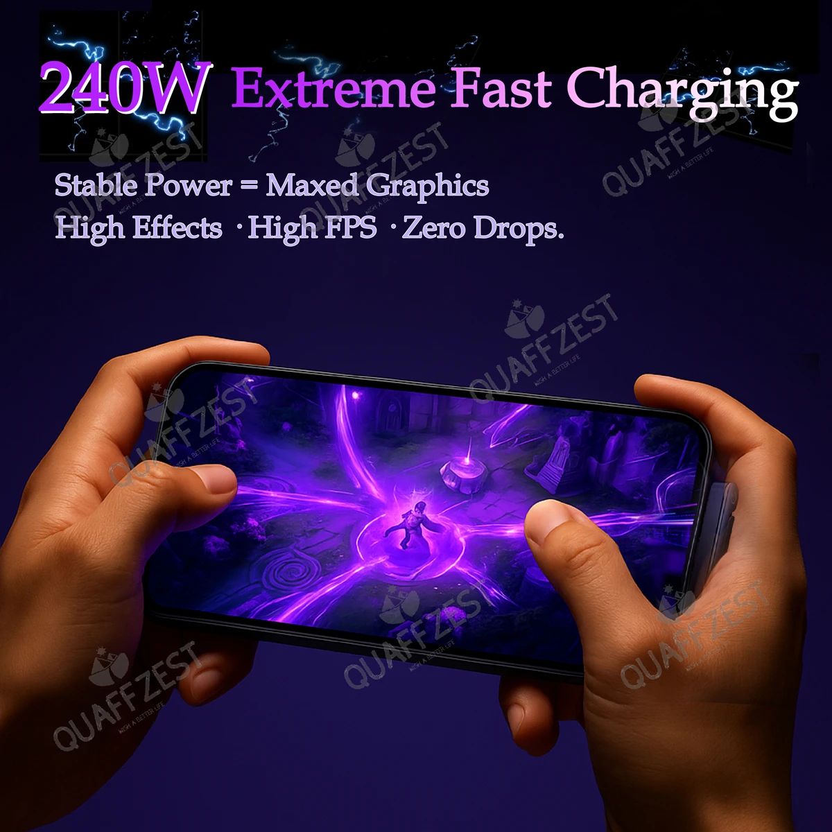 Foldable 240W Fast Charging Cable with Built-In Phone Holder (1.5m USB-C)