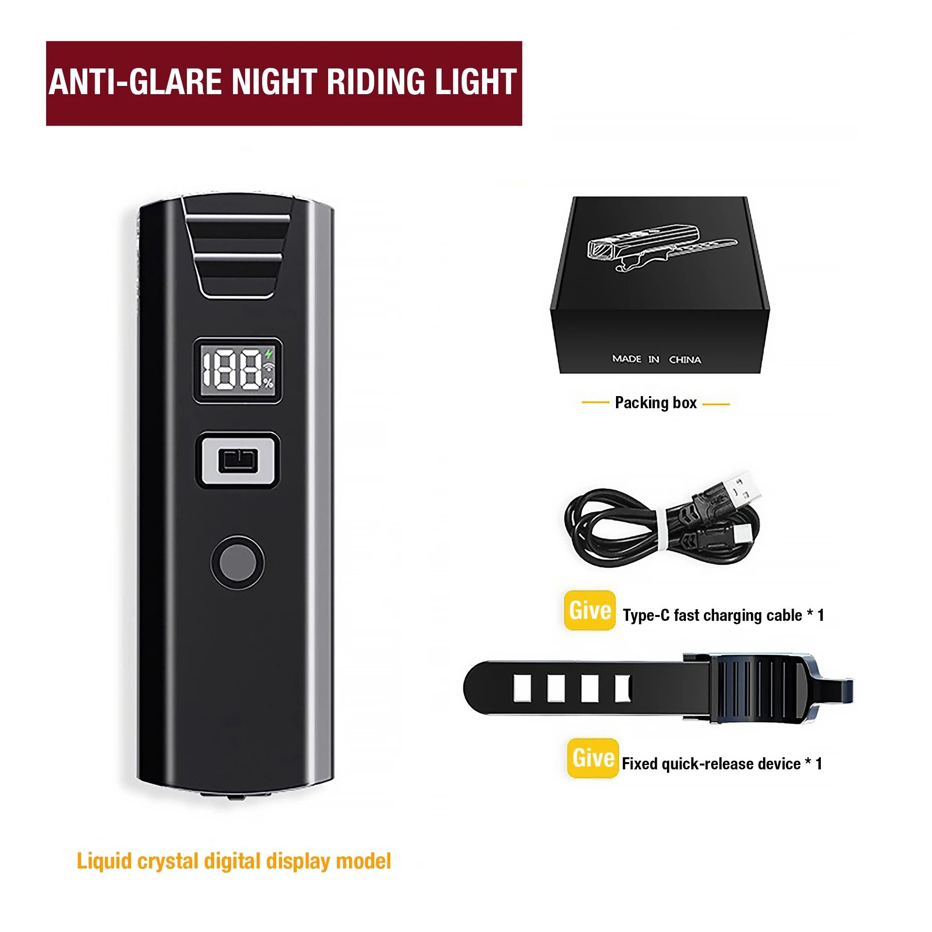 High Brightness Digital Display Bicycle Light