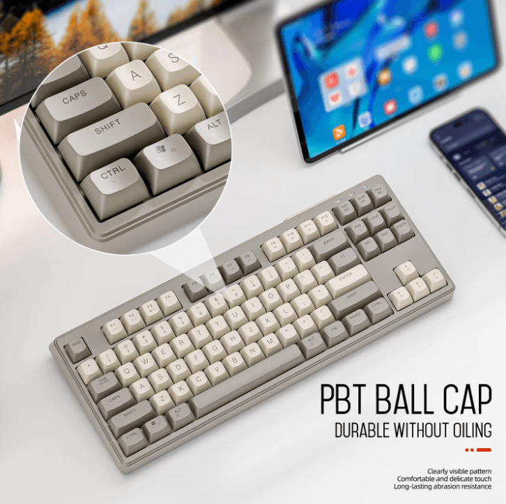 M87 Wireless Dual Mode Bluetooth Keyboard with Rainbow Light RGB and PBT Keycaps