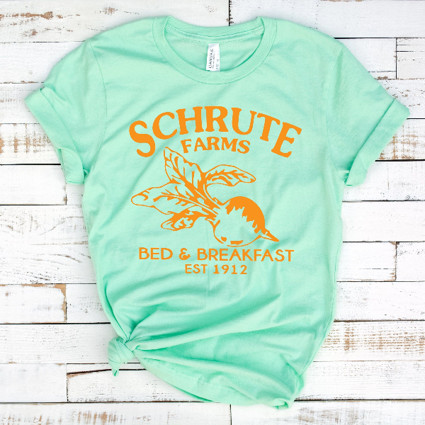 Schrute Farms Bed & Breakfast Est 1812 The Office Inspired Fan Tee Dwight Schrute Shirt