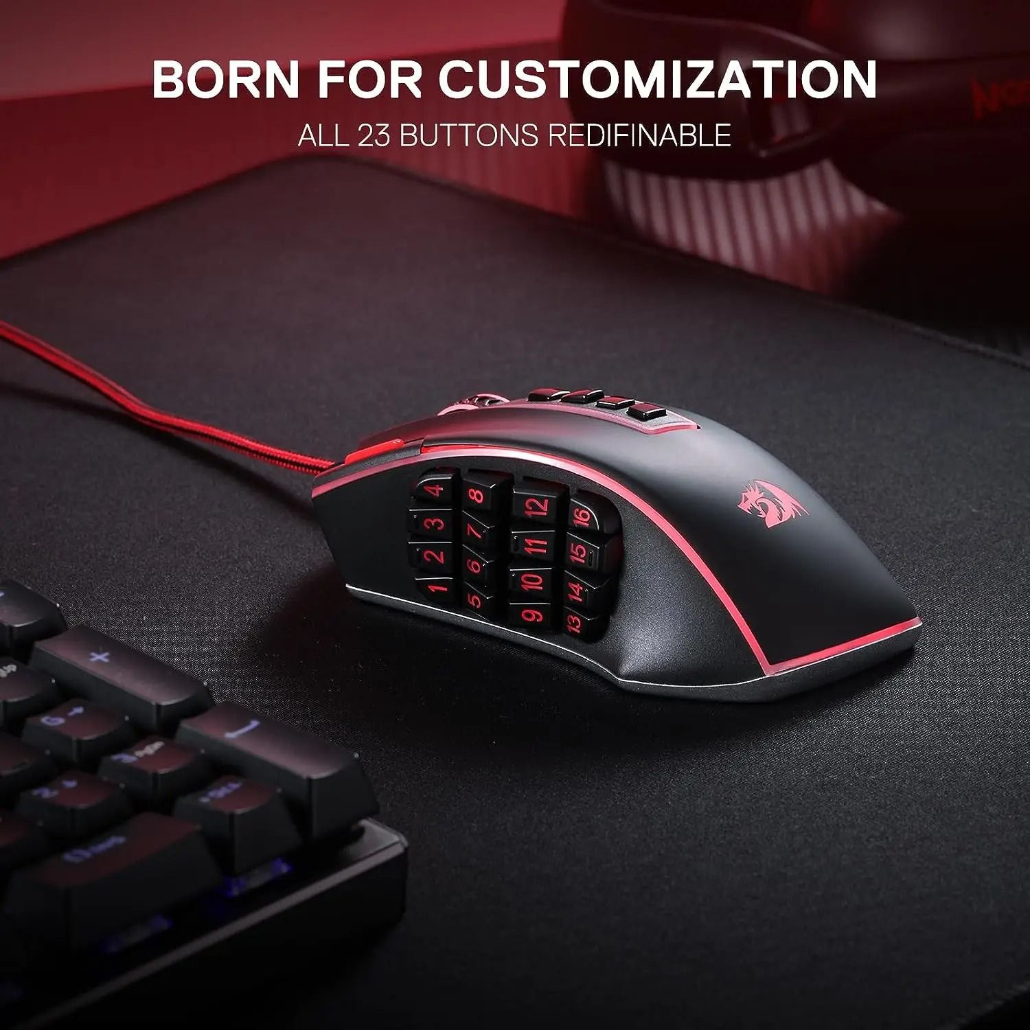 23-Button High-Precision MMO Gaming Mouse