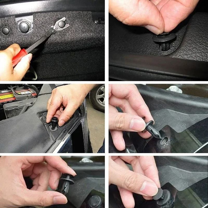 Universal Car Body Push Retainer Pin and Trim Fastener Kit with Tools